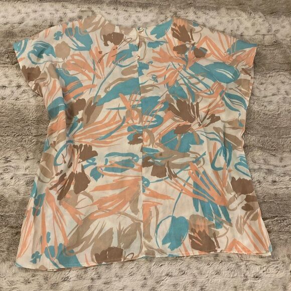 : : VINTAGE 80s Abstract Floral Print Blouse : : - Picture 11 of 16